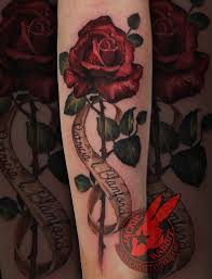 Red rose with banner traditional tattoo design hand drawn. Rose With Name Banner Tattoos Rose Tattoo Hd