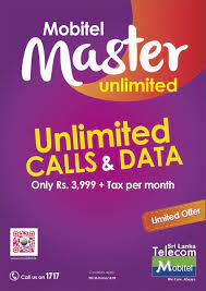 This option is presented as a package, so no additional credits are required for using the features. Mobitel Master Unlimited Mobitel