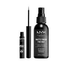 16 Value Nyx Professional Makeup Matte Eyeliner Amp Setting Spray Duo Walmart Com Walmart Com