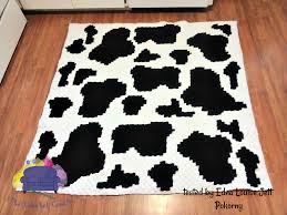 Download this free crochet pattern to make a stunning blue and white blanket. Cow Print Afghan C2c Crochet Pattern