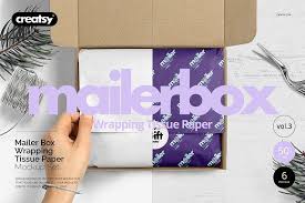 Free download tea packaging box mockup. Mailer Box Tissue Paper Mockup Set Paper Mockup Mailer Box Mockup