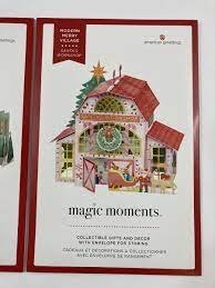 Toy Shop & Santas Workshop American Greetings cardboard buildings Magic  Moments | eBay