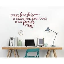 For many people, a bedroom may be the one room in their home bedrooms are often the most personalized rooms in a home, particularly when it comes to children. Every Love Story Is Beautiful Bedroom Wall Words Vinyl Decals Sticker Quotes 23x11 Inch Red Walmart Com Walmart Com