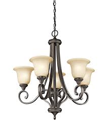 Kichler 43156oz Monroe 5 Light 28 Inch Olde Bronze Chandelier Ceiling Light In Light Umber Etched Incandescent 1 Tier Medium