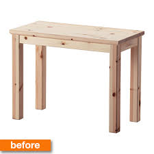 Before After A Plain Pine Ikea Table Turns Into A Bold Bar Cart Ikea Furniture Makeover Ikea Table Diy Apartments