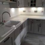 With glossy or matt finishes available, the wren kitchens selection of laminate worktops can help you to create the kitchen of your dreams. Clients Buckingham Cashmere And Stone Grey Shaker Kitchen With White Starlight Quartz Worktops Schofield Interiors Limited
