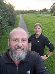Wednesday night run with Linda-Jean McBurney 🥰🥰🥰 A beautiful evening for  an out and back When your miling you're smiling See you all tomorrow RSD  2080 #milesforfaujasingh #MilesforJamin #milesforwardy #bemoredickenson  #milesfordave #milesformark #