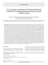 Asperger's syndrome affects many adults and children thorughout the uk. Pdf Can Asperger Syndrome Be Distinguished From Autism An Anatomic Likelihood Meta Analysis Of Mri Studies