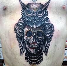 Owl And Rose Tattoo Meaning Amazing 70 Owl Chest Tattoo Designs For Men Nocturnal Ink Ideas