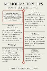 Memorization Tips Based On Your Learning Style How To Memorize Things Study Skills Study Tips