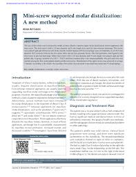One of the methods to correct class ii malocclusion is to distalize upper molars. Pdf Mini Screw Supported Molar Distalization A New Method
