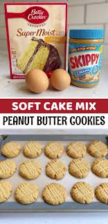 Soft Chewy Peanut Butter Cookies Made With Cake Mix Recipe Cake Mix Cracked Cookies Butter Cookies