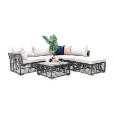 Panama Jack Intech Grey Outdoor Sectional Sunbrella Bay Brown Cushion 6 Piece Pjo 1601 Gry 6sec Gl Su 712 In 2020 Furniture Outdoor Sofa Sets Patio Furniture Sets
