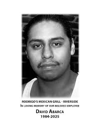 💔Remembering David Abarca It is with heavy hearts that we share the tragic  news of the passing of our beloved employee, David Abarca. David was a  cherished member of our Riverside team