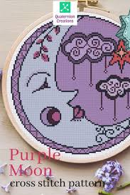 With over 200 designs, you'll find something here that is perfect for your next cross stitch project. Purple Moon Beautiful Modern Cross Stitch Pattern Unique Cross Stitch Design Moon Cross Stitch Pattern Unique Cross Stitch Moon Cross Stitch