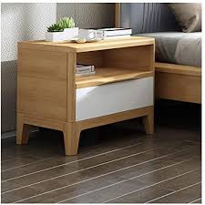 Nightstand Solid Wood Bedside Table 2 Tier End Table Side Table With Drawer Storage In 2020 Solid Wood Bedside Tables Side Table With Drawer Beautiful Bedside Tables