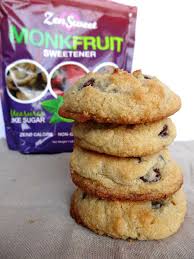 Monk Fruit Cookies Made With Chocolate Chips And Almond Flour Recipe Almond Flour Chocolate Chip Cookies Sweetener Recipe Fruit Cookies