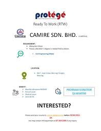 Home security company in subang jaya. Jawatan Kosong On Twitter Dear Graduates We Have Good News Camire Sdn Bhd Is Currently Looking For Protege Rtw Trainee Hurry Up And Send Your Resume To Camire Sb Gmail Com Kindly Refer