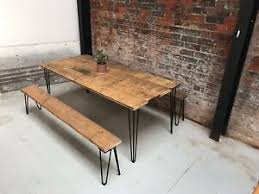 We mill all of our reclaimed material straight for easy installation. Industrial Scaffold Board Dining Table Solid Reclaimed Timber Dining Set Ebay