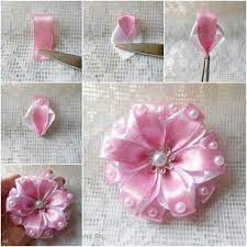 How To Make Satin Ribbon Carnation Flower Ribbon Flower Tutorial Ribbon Crafts Diy Fabric Flowers Diy