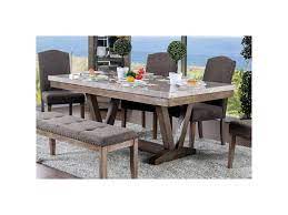 That doesn't mean neutrals are the only color on the table, but there. Transitional Style Solid Wood Dining Table With Marble Top Brown And Gray Newegg Com