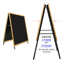 Oak or other wood types can be custom ordered. Wooden A Frame 24x36 Sign Holder Wood Snap Frame 1 1 4 Wide Free Shipping At Displays4sale