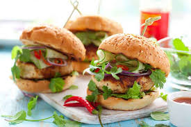 Put the ground chicken in a bowl and add 1 tablespoon of the melted butter, 1 tablespoon of the hot. Chicken Burger Thai Style Julie Goodwin Recipe