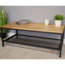 The top is 1/2 thick tempered glass. Industrial Coffee Table Wooden Coffee Table Modern Furniture