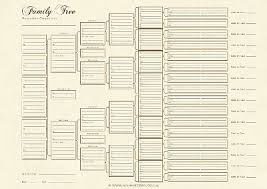 Family Tree Chart A3 6 Generation Pedigree Chart Parchment