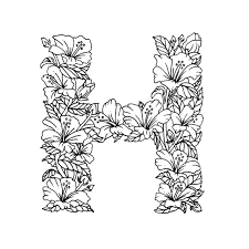 Free printable flowers coloring pages. 26 Alphabet Coloring Pages Illustrated With Flowers Digital Download Boelter Design Co