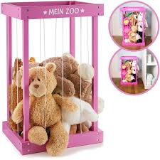 Pluschtier Box Zur Aufbewahrung Von Kuscheltieren Aus Holz Pink Bei Spielzeug24 Kuscheltier Aufbewahrung Regal Kinder Aufbewahrung Kinderzimmer