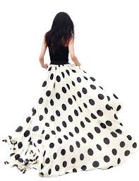 Black And White Polka Dot Maxi Skirt Jollychic Womens Black Dot Chiffon Maxi Full Length Skirt Big Hem Beach Dress Love Me Some Polka Dots Wish I Had More Of T Fashion Maxi Skirt Black Dresses