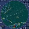 Weather radar map shows the location of precipitation, its type (rain, snow, and ice) and simulated radar displayed over oceans, central and south american countries is generated from satellite data. 1