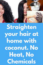 Straighten Your Hair At Home With Coconut No Heat No Chemicals Today I W Straightening Natural Hair Straighten Hair Without Heat Hair Straightening Treatment