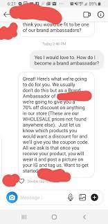 We're looking for someone who can be a champion for our books, authors, and brand, and can see the bigger picture in terms of how books. Clothing Company On Ig Messages Me Inviting Me To Be A Brand Ambassador In Exchange For Purchasing Their Clothing With A Discount Code Scams