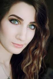 green eyes and dark brown hair