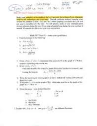 Test 1 Problems With Answer Key Precalculus I Ma 107 Docsity