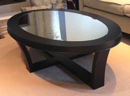 Adjustable Height Round Glass Top Coffee Table With 4 Storage Ottomans