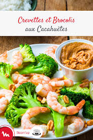 Crevettes Et Brocolis Aux Cacahuetes Recette Crevettes Et Brocoli Legumes Vapeur Recette Recette De Crevettes