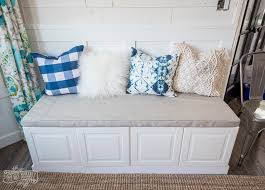 I made a plank top from 1x lumber. Build A Dining Bench From Kitchen Cabinets The Diy Mommy