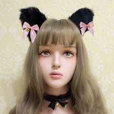 Fxaelian Serre-tête avec oreilles de chat et de chien pour Halloween,  cosplay, fête, Cloches