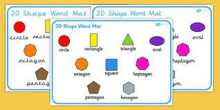 2d Shapes Names Word Mat 2d Shapes 2d Shapes Names Shape Flashcards