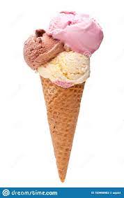 Um Cone De Gelado Com As Tres Colheres Diferentes Do Gelado Imagem De Stock Imagem De Esfera Frio 150998983