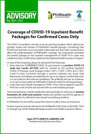 Jan 20, 2021 · what is philhealth? Philhealth On Twitter Philhealth Advisory 2021 013 Title Coverage Of Covid 19 Inpatient Benefit Packages For Confirmed Cases Only Https T Co 66qpvg2dal Myphilhealth Https T Co Ryjpgycmo2