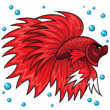 Illustration Of Cute Cartoon Betta Fish Betta Fish Fish Sketch Betta