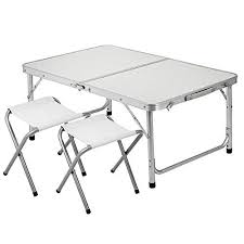 Patiolife Folding Picnic Table With 2 Chairs Adjustable Height Camping Table Chairs Set 4 Person Portable Table And Chairs For Office Garden Outdoor All4hikin Camping Table Folding Picnic Table Wooden Picnic Tables