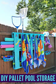 Simple Diy Pallet Pool Storage Pallet Pool Pool Storage Pool Decor