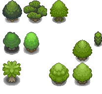 Tons Of Tileset 3 10 Gaia Trees By Phyromatical Pixel Art Pokemon Pixel Art Games Pixel Art