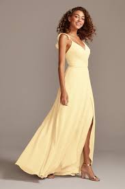 Ruffle Spaghetti Strap Chiffon Bridesmaid Dress W11885 In 2020 Bridesmaid Dresses Boho Bridesmaid Dressing Gowns Davids Bridal Bridesmaid Dresses