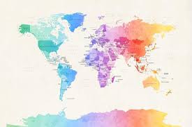 Watercolour Political Map Of The World Art Print Michael Tompsett Art Com A must for any world map lover. watercolour political map of the world by michael tompsett
